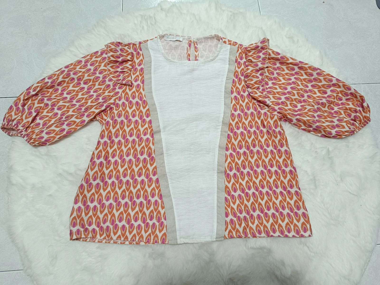 bedrukte blouse met volant r.s moda – photo 7